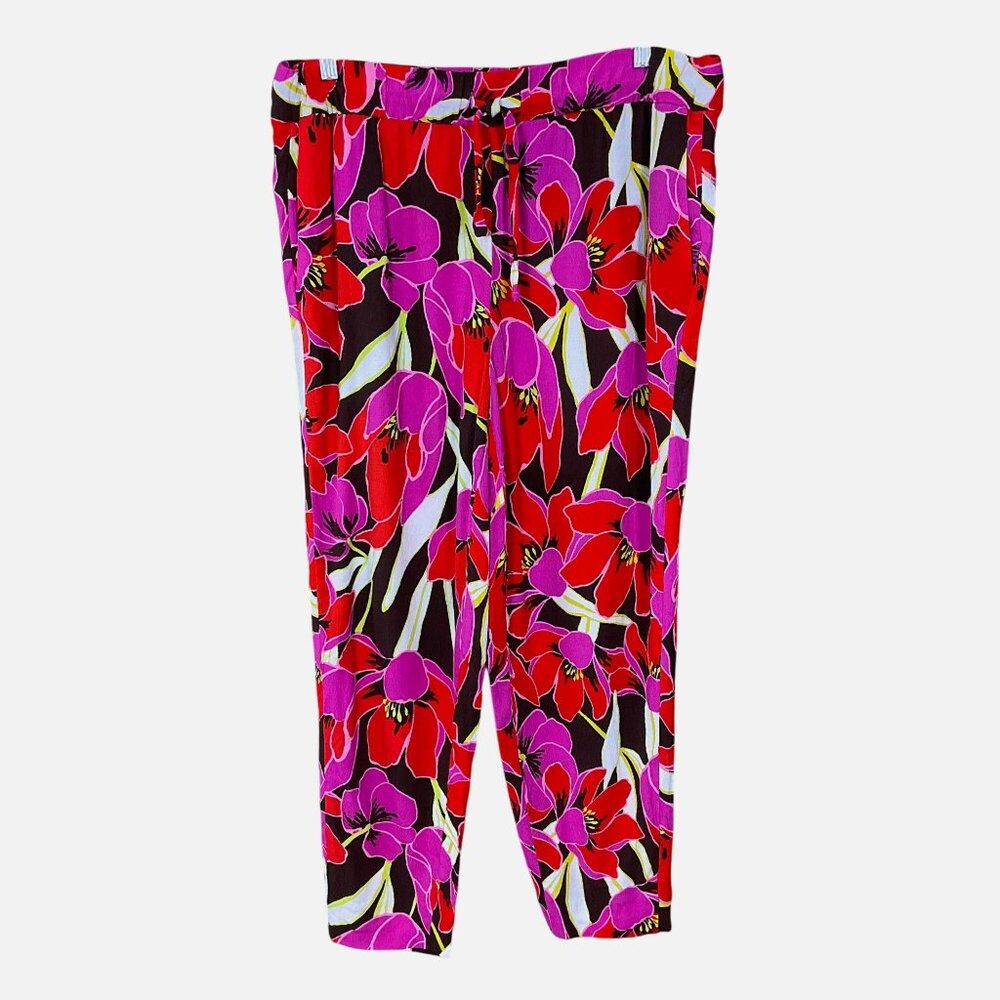 Kate Spade Tropical Hutton Floral Rio De Janeiro Drawstring Waist Lounge Pant 12